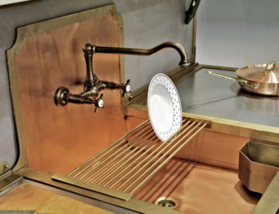 銅質水槽華麗設計顯大氣古典風