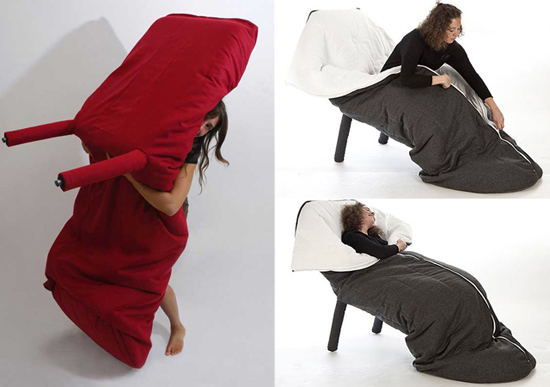 與棉被合為一體的椅子