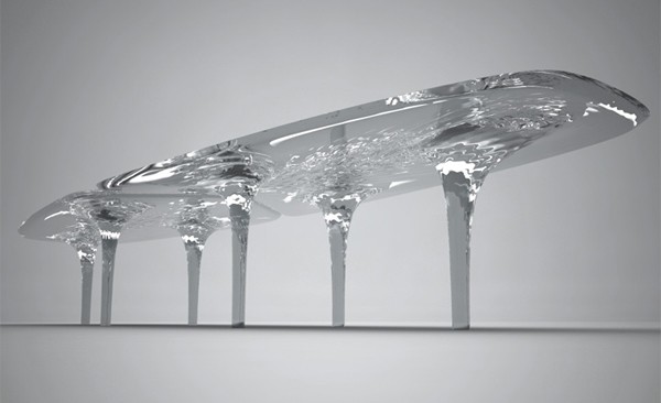 ZahaHadid的“液態冰川桌”