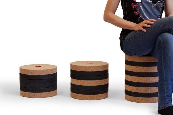 紐扣形狀創意矮凳設計