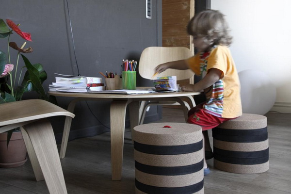 紐扣形狀創意矮凳設計