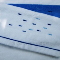 無捻繡魚毛巾